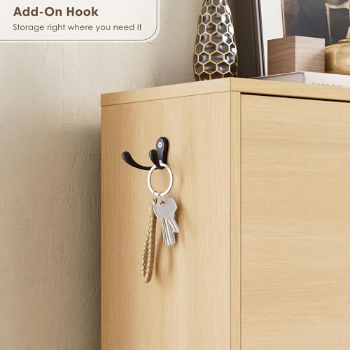 Nicetree Shoe Storage Cabinet, Slim Shoe Cabinet, Hidden Shoe Rack Cabinet, Shoe Storage Cabinet for Entryway, Hallway, Foryer, Natural Oak