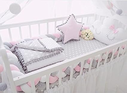 Rose 150cm Minetom Tour De Lit 2 150cm Bebe Coussin Serpent Coussin Tresse Pare Chocs Velours Protection Bebe Securite 100 Fait A Main Doux Et Souple Bebe Puericulture La Chambre De Bebe Dwteam In
