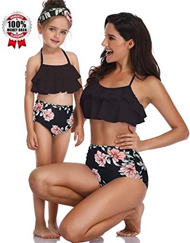 Girls Swimsuits for Women High Waisted Bathing Suit Family Matching Swimsuit Mommy and Daughter Swimwear Bikini Sets