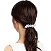 EVER FAITH Women's Wedding Barrettes CZ Marquise-Shaped Hibiscus Flower Leaf Hair Styling Tools Accessories Clear Silver-Tone
