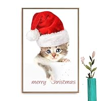 Framed Canvas Wall Art Christmas Santa Claus Canvas Prints Home Artwork Decoration for Living Room,Bedroom - 16x24 inches