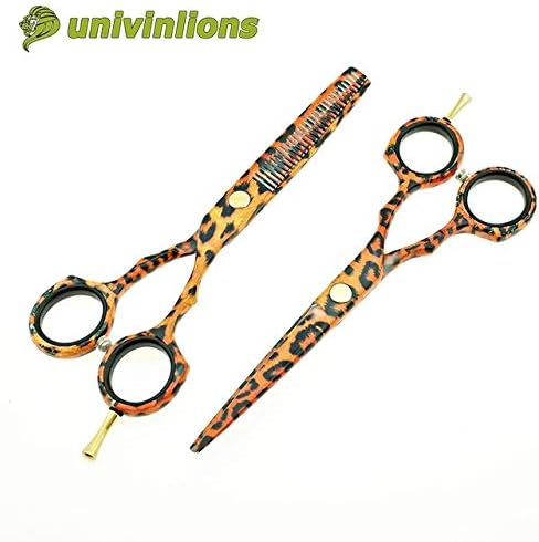 5.5" leopard japanese hair cutting shears cut hair sissors 440C hairdressing scissors professional barber razor edge haircut,set poly bag