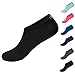 EQUICK Water Socks New Updated Version Durable Aqua Fins Barefoot Shoes Beach Pool Swim Surf Yoga Exercise,CTF01,Black,XXL