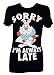 Alice In Wonderland White Rabbit Always Late Juniors T-shirt