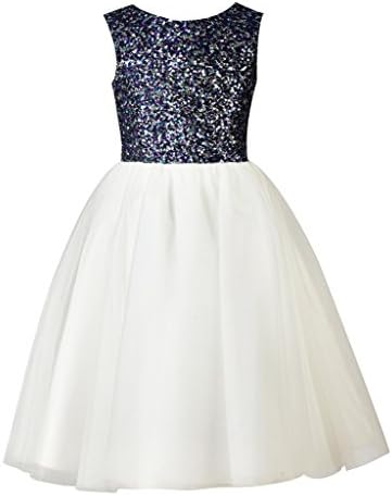 Thstylee Sequin Tulle Tutu Flower Girl Dress Wedding Party Little Girl Dresses