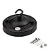 Fuloon Retro Vintage Iron Ceiling Rose Hook Plate Holder Pendant Lamp Roof Sucking Disk Chassis Light Fitting Accessory DIY (Black)
