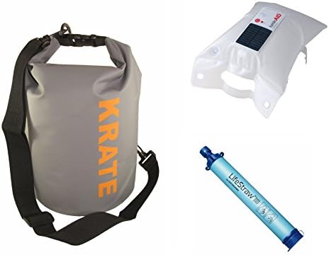 KRATE 3-Piece Outdoor Survival Bundle Pack Gear - LifeStraw - Luminaid - 5L Waterproof Dry Bag