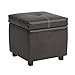 Modway Treasure Tufted Faux Leather Square Storage Ottoman Cube In Espresso