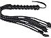 Flogger Premium Quality Leather Braided Cat O Nine Tails Flogger Bull Whip 9 Genuine Leather Leaf End Shaped Tails Extra Long Leather Handle Wrapped 2 Turkhead Knots Style Choice (Chain Design)
