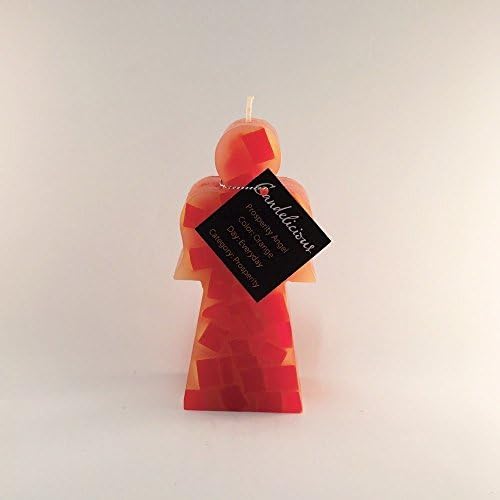Candles Single Wick Orange Wax Chunks Angel Handmade Decorative, Prosperity Angel. Holiday Present. Gift. Mother's Day. Christmas. Hand Poured in Costa Rica. Candelicious.