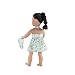 18 Inch Doll Clothes | Blue and Green Flowered Halter Dress, Including Matching Headband | Fits 18