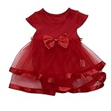 Todaies, Baby Girls Infant Birthday Tutu Bow Clothes Party Jumpsuit Princess Romper Dress 2018 (24M, Red)