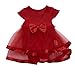 Todaies, Baby Girls Infant Birthday Tutu Bow Clothes Party Jumpsuit Princess Romper Dress 2018 (24M, Red)