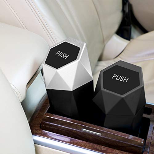 OUDEW Car Trash Can with Lid, New Car Dustbin Diamond Design, Leakproof