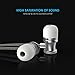 Headphones,UiiSii US80 In Ear Metal Earphones with Microphone Noise Cancelling Earbuds for Iphone Android Smartphone, Laptop ,Tablet, MP3 (Silver)