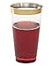 50 Gold Plastic Cups | 16 Oz Clear Plastic Cups | Gold Rimmed Cups | Old-Fashioned Tumblers | Fancy Disposable Wedding Cups With Gold Rim | Elegant Party Supplies For Holiday and Occasions [DRINKET]