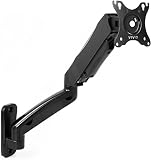 VIVO Black Height Adjustable Pneumatic Extended Arm Single Monitor Wall Mount, Full Motion Articulating | fits 17 to 27 inch Screen (MOUNT-V001G)