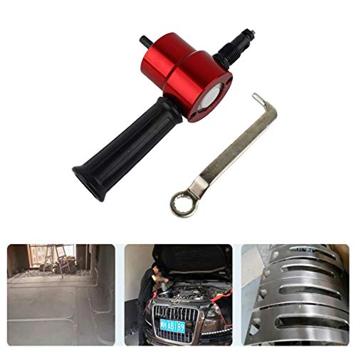 Atezch Double Head Nibble Metal Cutting Sheet Professional Nibbler Saw Cutter Drill Attachment Red