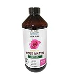 Natural Rose Water For Cooking 17 Oz. Food Grade 100% Natural Moroccan Rosewater (Chemical Free) Best Complete Facial & Skin Toner, Hair Oil, Moisturizer and Cleanser