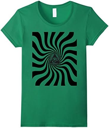 Womens Spiral Into The Eye Of Horus T Shirt 6 Small Kelly Green