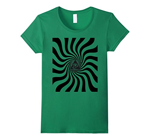 Womens Spiral Into The Eye Of Horus T Shirt 6 Small Kelly Green
