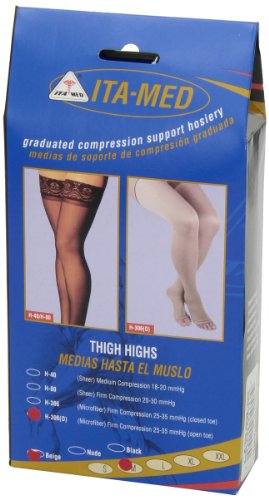 ITA-MED Open Toe Knee Highs - Compression (25-35 mmHg): H-306 Medium Beige - Thumbnail 7