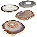 Kooalo Agate Coasters- Set of 4 Unique and Beautiful Drink Coasters from Round Brazilan Agate Geodes.