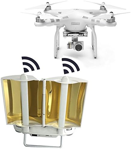 IRUIS DJI Antenna Range Booster Controller Signal Extender for DJI Phantom 3 Advanced /3 Professional /Phantom 4 /4 Pro /Inspire 1 Range Extender Copper Parabolic Antenna Signal Range Booster