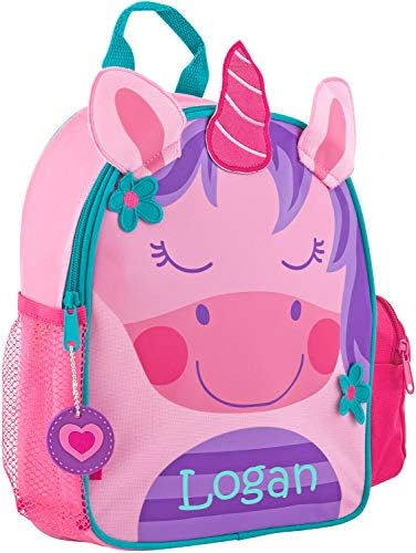 Monogrammed Me Personalized Mini Sidekick Backpack, Pink Unicorn, with Custom Vinyl Name