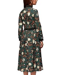 Sabor simple vestido de trabajo elegante de manga larga con estampado floral vintage para mujer