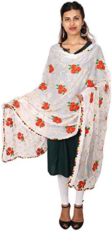 Ranaji Dupatta Center Woman's Embroidered Dupatta, Chunni, Odhani