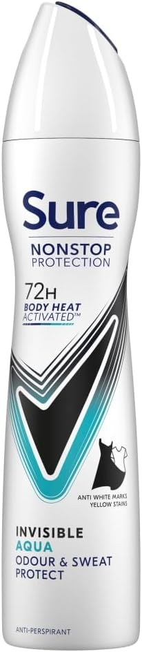 Sure Antiperspirant Deodorant Nonstop Protection Invisible Aqua 250ml