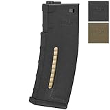 Evike BAMF 190 Rounds Polymer Mid-Cap Magazine For M4 M16 Tokyo Marui Standard AEG Airsoft Rifles - Black/Tan