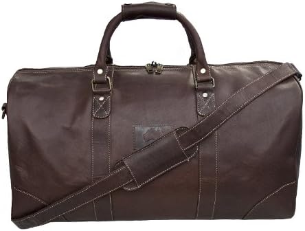 Wombat Brown Oiled Style Leather Holdall, Travel Bag - Rugged Styling