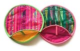 TWO SIDED Pack of 2 Real Mexican Tortilla Warmer 9”- Insulated, Microwaveable Cotton Fabric Pouch - Tortillero de tela (Frida Pink-Cactus Green)