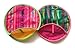 TWO SIDED Pack of 2 Real Mexican Tortilla Warmer 9”- Insulated, Microwaveable Cotton Fabric Pouch - Tortillero de tela (Frida Pink-Cactus Green)