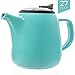Tealyra - Daze Ceramic Teapot Turquoise - 27-ounce (2-3 cups) - Small Stylish Ceramic Teapot with Stainless Steel Lid - Extra-Fine Infuser To Brew Loose Leaf Tea