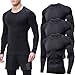 Lavento Men's Compression Shirts Baselayer Crewneck Long-Sleeve Dry Fit T-Shirts