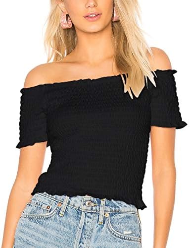 ae smocked off the shoulder top
