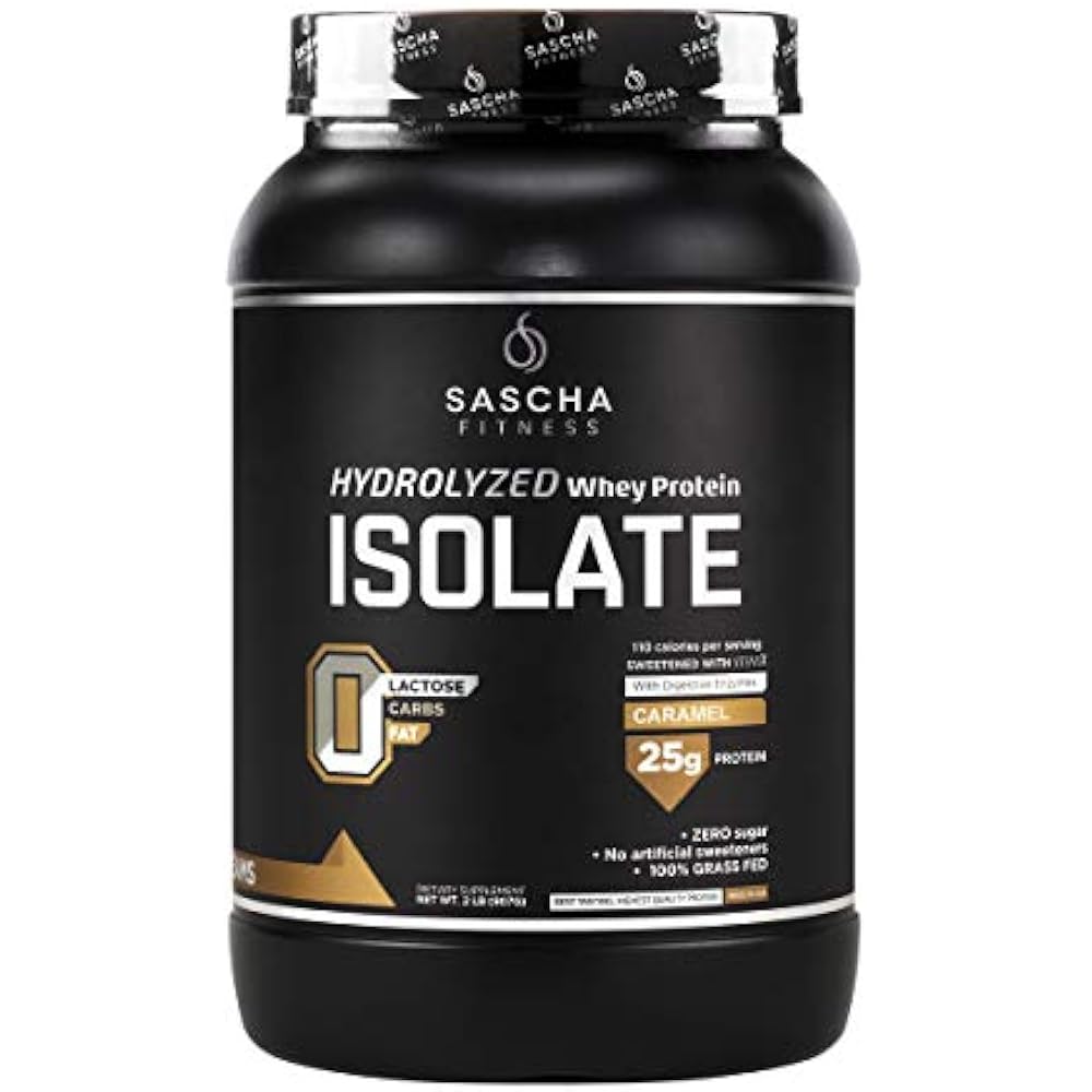Sascha Fitness Powders Hydrolyzed Whey Protein Isolate,100 GrassFed