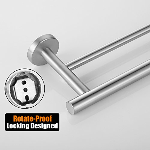 JQK Double Towel Bar, 24 Inch 304 Stainless Steel Thicken 0.8mm Bath