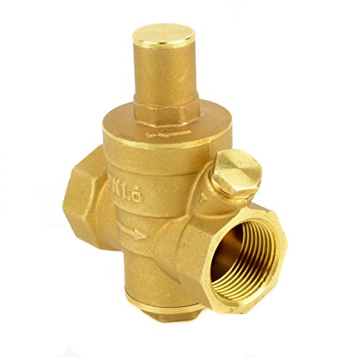 Pressure Reducing Valve 3/4 Adjustable Brass Water Regulator Valve Pressure Reducing with Gauge - Thumbnail 4