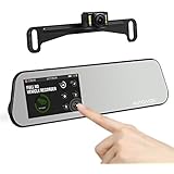 AUTO-VOX M6 Dash Cam Backup Camera Kit HD Mirror Cam with Motion Detection, IP 68 Waterproof LED Night Vision Reverse Rear View License Plate Back up Car Camera and FHD 1080P 4.5'' Touch Screen