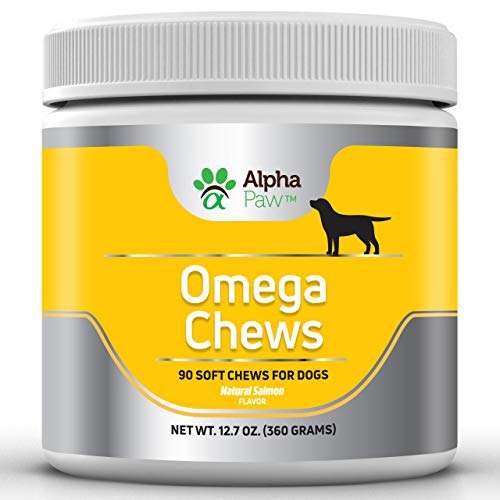 Alpha Paw Omega 3 6 9 for Dogs Dog Omega 3 Supplement with Salmon, Salmon Oil, DHA, Flaxseed