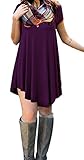 AmySoul Women's Short Sleeve Dress Summer Spring Long Sleeve Dress Casual Irregular Hem Loose Tunic T-Shirts Long Dresses