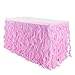 Leegleri 6ft Pink Tutu Table Skirt Tulle Curly Willow Table Skirt for Rectangle&Round Tables,Tutu Ruffle Tablecloth for Princess Girls 1st Baby Girl Birthday Party,Baby Shower Decoration,Gender Reveal