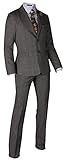 JEJEhomme Men's Slim Fit Suits Tuxedo Jacket Pants Set Check BrownGray (US 38Regular / US 30Waist)
