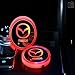 Lntly LED Car Logo Cup Holder Pad Waterproof Bottle Drinks Coaster Built-in Light 7 Colors Changing USB Charging Mat LED Cup Mat Car Atmosphere Lamp 2PCS for Mazda Accessories
