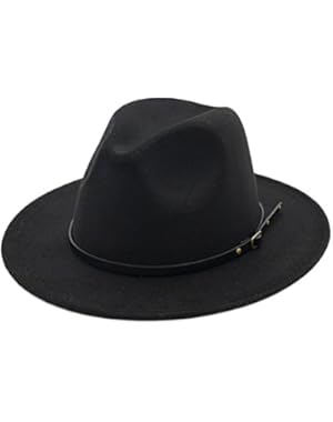 Simple Fedora Hat Womens Felt Panama Cap Wide Brim Jazz Bowler Hats