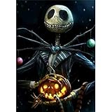 5D Full Drill Diamond Painting Kit, KISSBUTY DIY Diamond Rhinestone Painting Kits for Adults and Beginner Diamond Arts Craft Home Decor, 15.8 X 11.8 Inch (Jack Halloween Skull Diamond Painting)